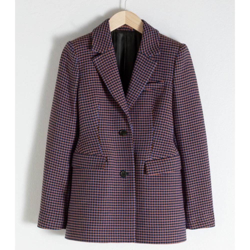 & Other Stories Houndstooth Hourglass Blazer
